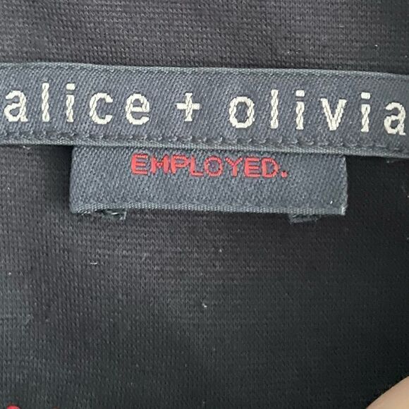 ALICE + OLIVIA Addison Long Sleeve Cropped Blazer Jacket Bow Black - Picture 13 of 13